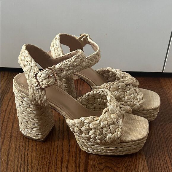 JustFab Rosalie Heeled Espadrille Sandal size 9.5 new without box - Picture 1 of 5